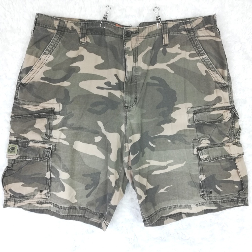 Lee Dungarees Mens Shorts Cargo Tan Brown Camouflage Utility Relaxed 42